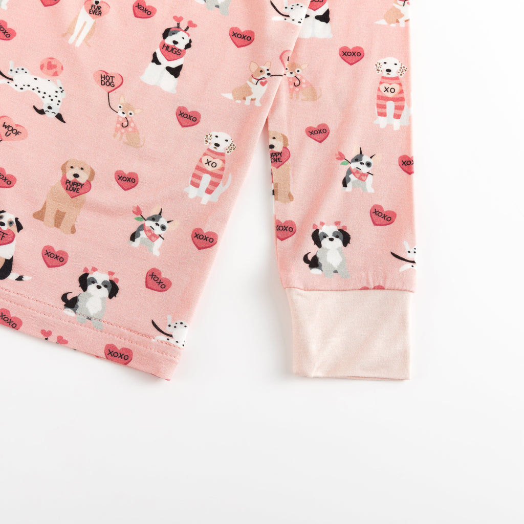 Pups & Kisses (Long Sleeve PJ) - Pink