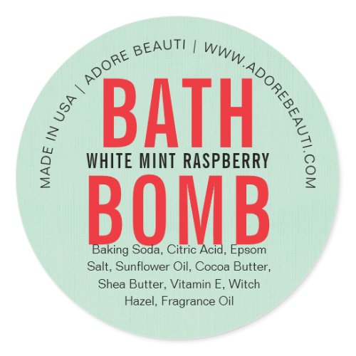 White Mint Raspberry Bath bomb